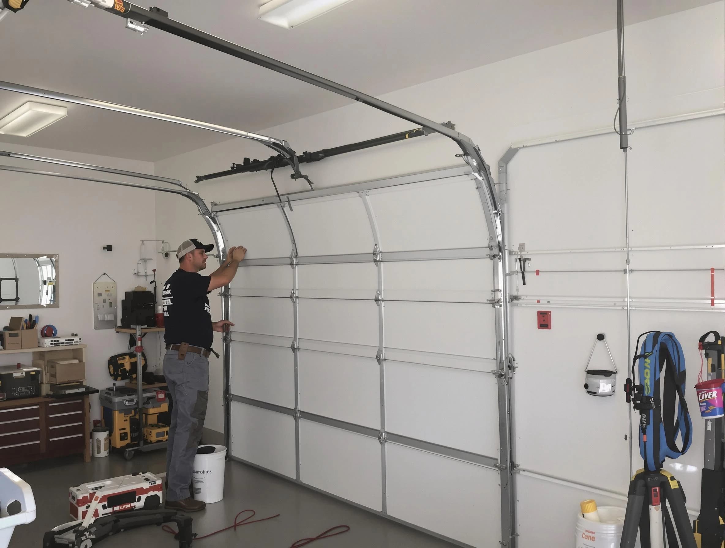 Taunton Garage Door Repair team installing new garage door in Taunton